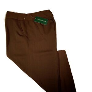 Harve Benard Pants   14  Wide Leg Gauchos  Brown  Vintage  Pockets  Side Zip NWT